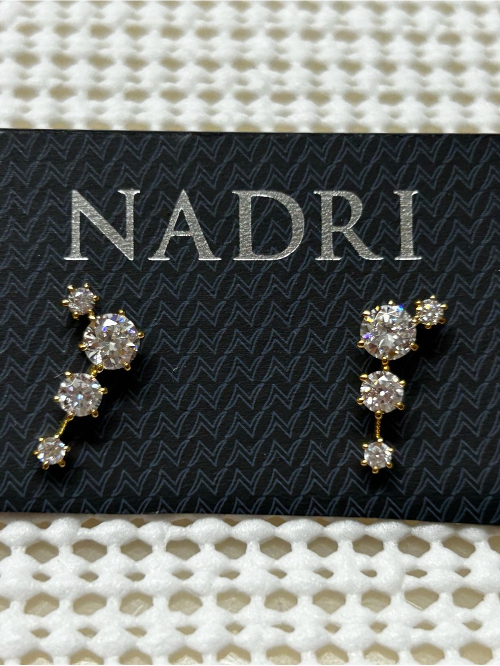 Nadri Gold-Tone Crystal Cascade Earrings - Clear